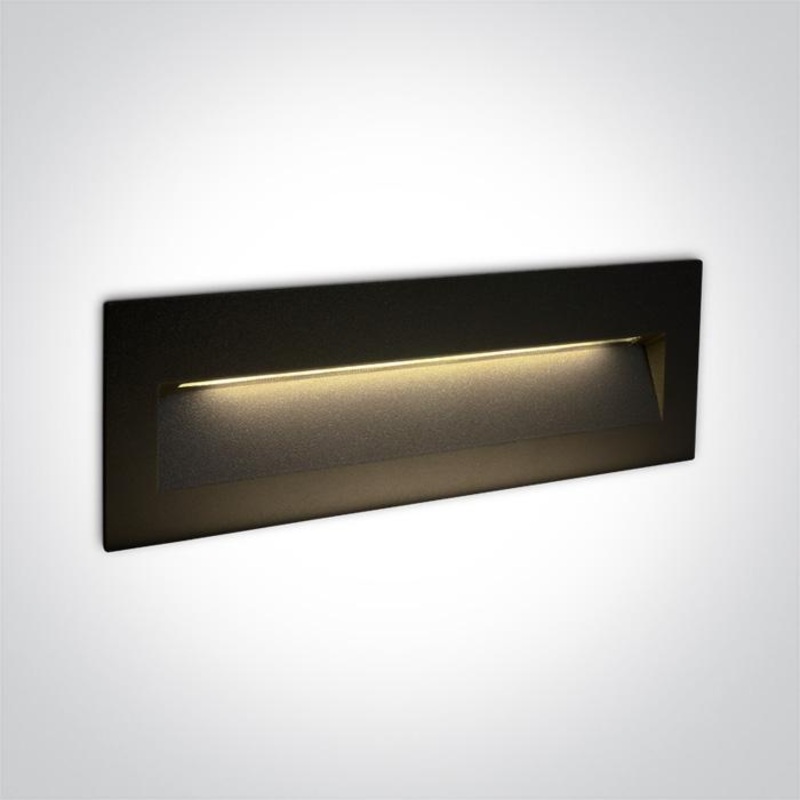Wall Light Recessed Black Rectangular Warm White LED Outdoor LED built in 550lm 6W Die Cast One Light SKU:68068C/B/W