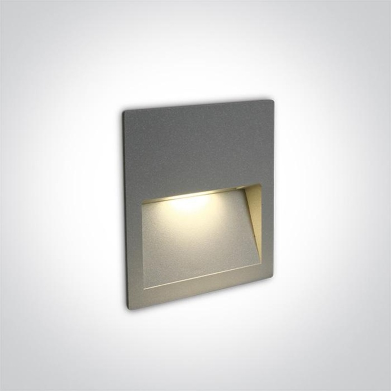 Wall Light Recessed Grey Rectangular Warm White LED Outdoor LED built in 300lm 3W Die Cast One Light SKU:68068A/G/W