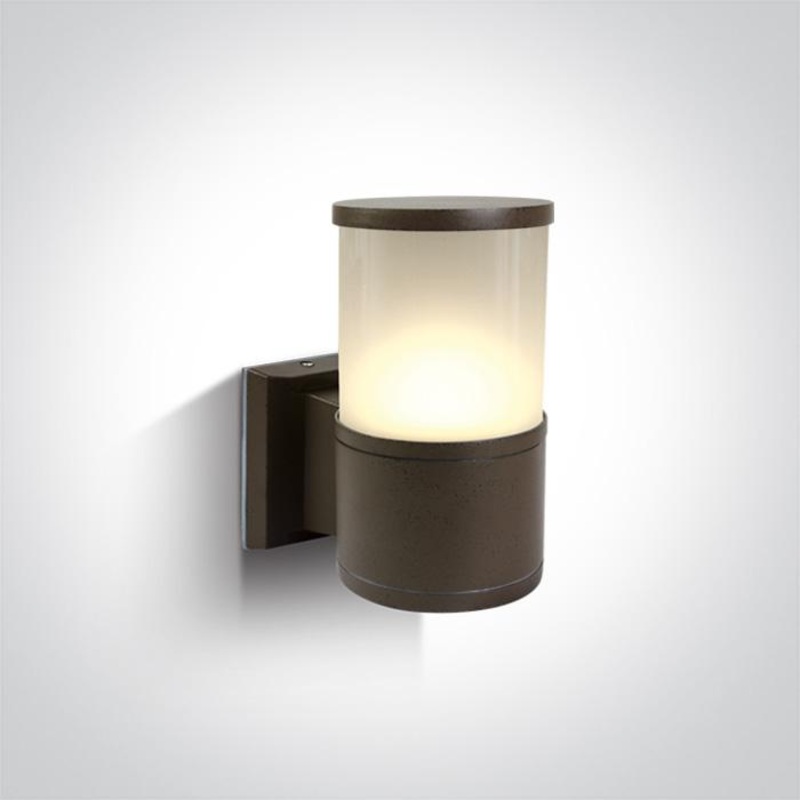 Wall Light Rust Brown Rectangular Outdoor Replaceable lamp 20W Die Cast One Light SKU:67094/BR