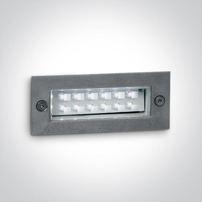 Wall Light Stainless Steel Rectangular Red LED Outdoor LED built in 1,2W Stainless Steel One Light SKU:68002/R