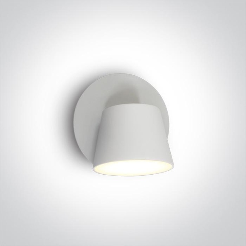 Wall Light White Circular Warm White LED built in 500lm 6W Aluminium One Light SKU:65740/W/W