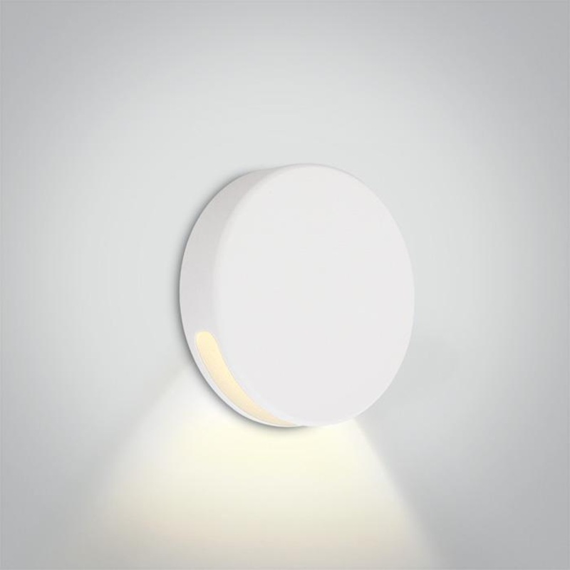Wall Light White Circular Warm White LED Outdoor 100lm Aluminium One Light SKU:68074/W/W