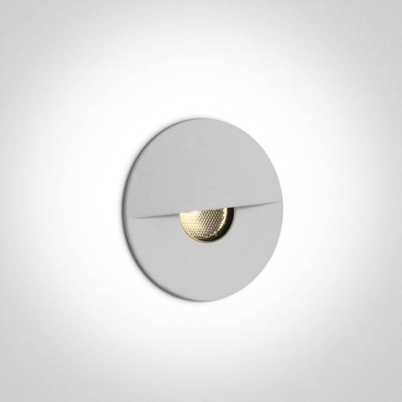 Wall Light White Circular Warm White LED Outdoor 50lm Aluminium One Light SKU:68070/W/W