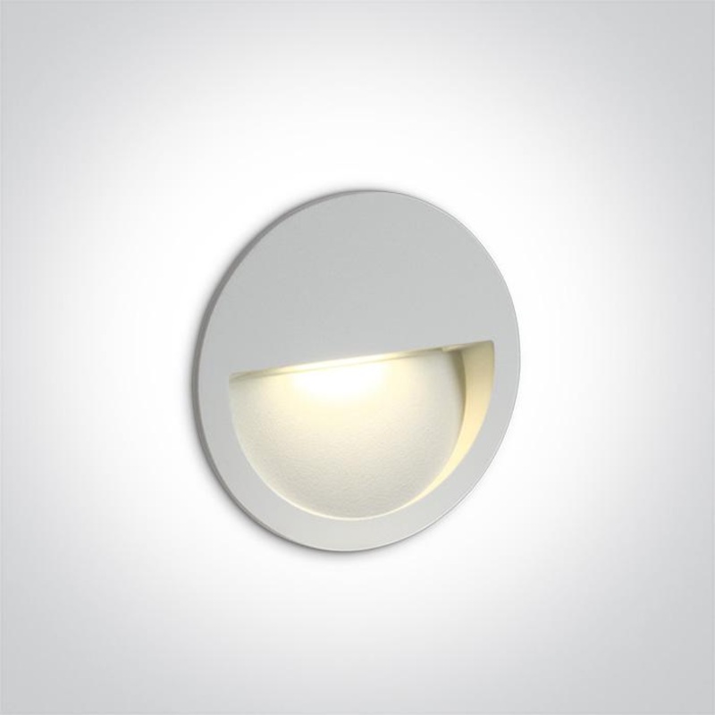Wall Light White Circular Warm White LED Outdoor LED built in 300lm 3W Die Cast One Light SKU:68068/W/W