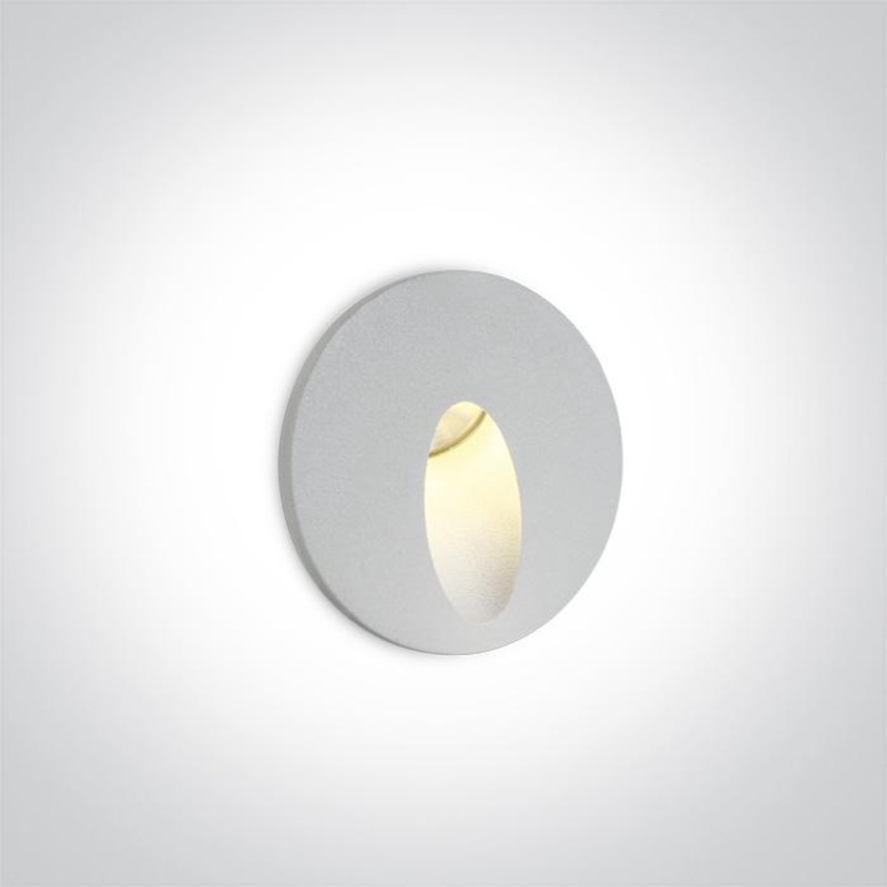 Wall Light White Circular Warm White LED Outdoor LED built in 3W Aluminium One Light SKU:68030/W/W