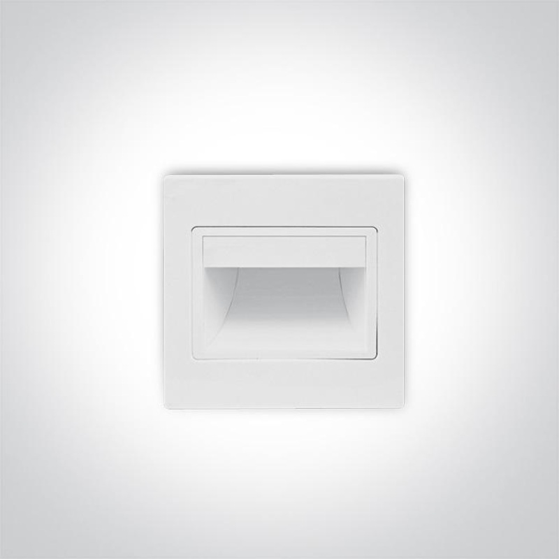 Wall Light White Rectangular Warm White LED built in 1,5W Plastic One Light SKU:68007/W/W