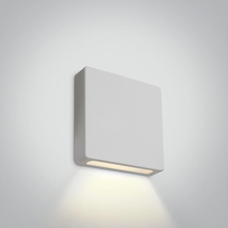 Wall Light White Rectangular Warm White LED Outdoor 100lm Aluminium One Light SKU:68074A/W/W