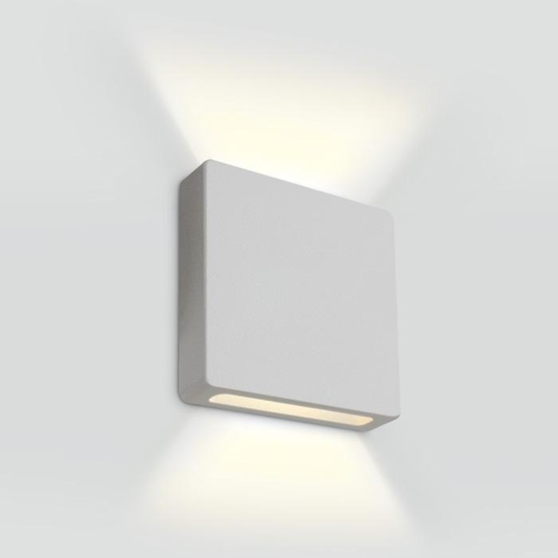 Wall Light White Rectangular Warm White LED Outdoor 100lm Aluminium One Light SKU:68074B/W/W