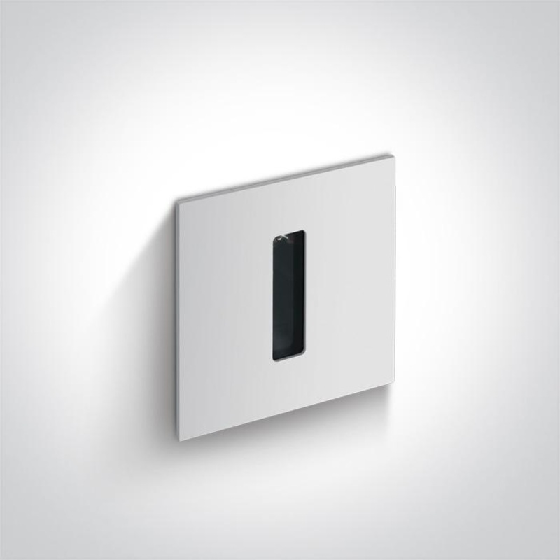Wall Light White Rectangular Warm White LED Outdoor 120lm Aluminium One Light SKU:68004/W/W