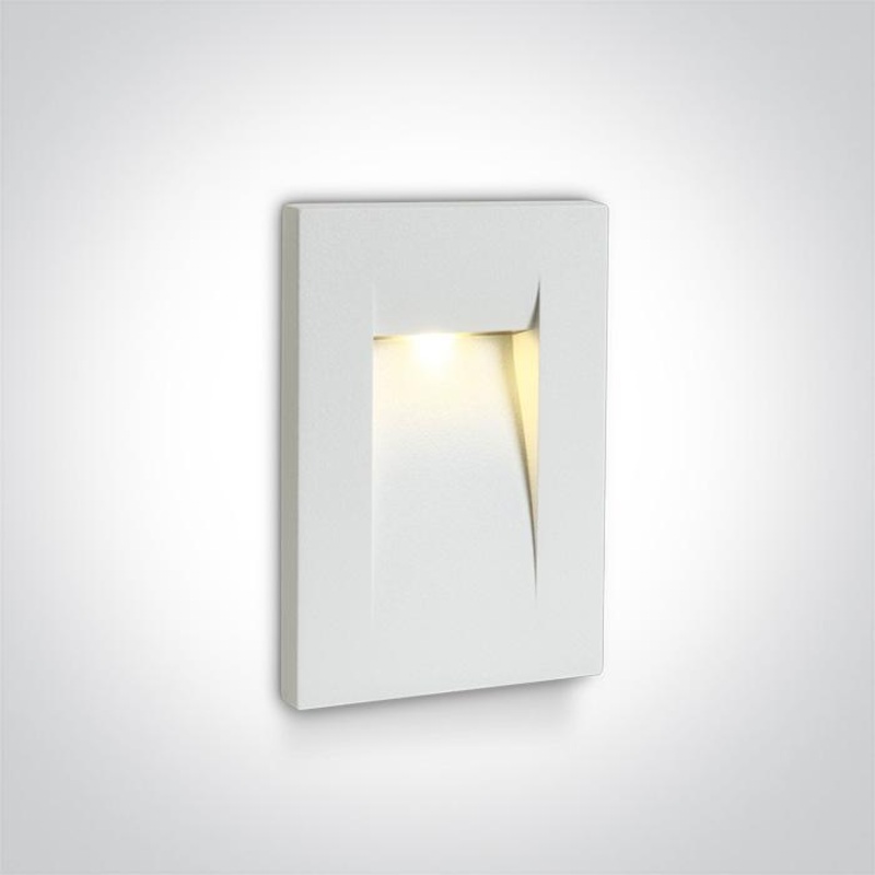 Wall Light White Rectangular Warm White LED Outdoor LED built in 100lm 3,6W Die Cast One Light SKU:68062/W/W