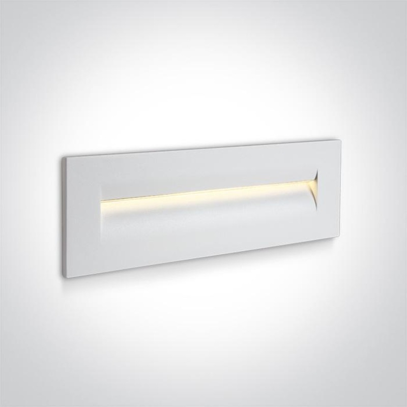 Wall Light White Rectangular Warm White LED Outdoor LED built in 160lm 8,5W Die Cast One Light SKU:68066/W/W