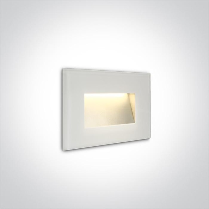 Wall Light White Rectangular Warm White LED Outdoor LED built in 300lm 4W Glass One Light SKU:68076/W/W
