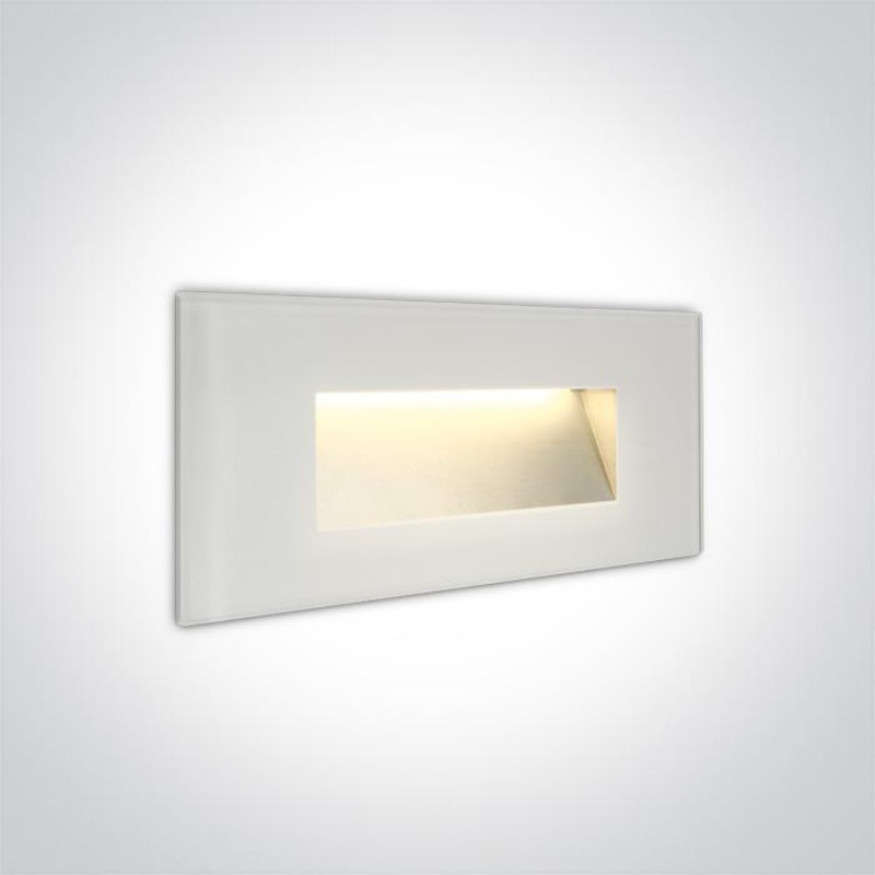Wall Light White Rectangular Warm White LED Outdoor LED built in 350lm 5W Glass One Light SKU:68076A/W/W