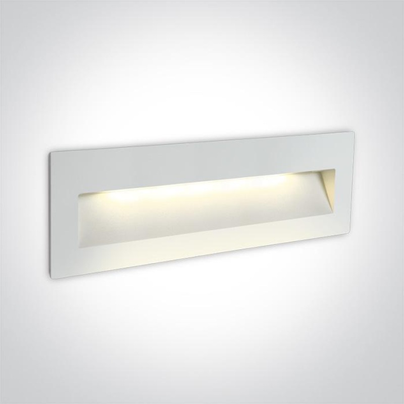 Wall Light White Rectangular Warm White LED Outdoor LED built in 550lm 6W Die Cast One Light SKU:68068C/W/W