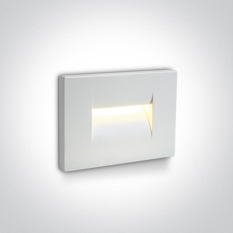 Wall Light White Rectangular Warm White LED Outdoor LED built in 85lm 3,6W Die Cast One Light SKU:68064/W/W