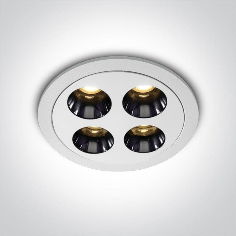 White 10W Low Glare recessed spotlight, IP20.Complete with 700mA driver. One Light SKU:10110H/W/W