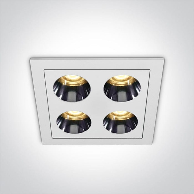 White 10W Low Glare recessed spotlight, IP20.Complete with 700mA driver. One Light SKU:50110H/W/W
