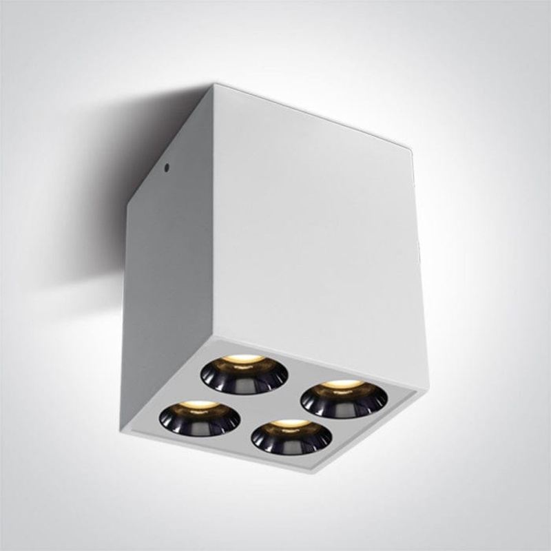 White 10W Low Glare surface ceiling spotlight, IP20.Complete with 700mA driver. One Light SKU:12110HB/W/W