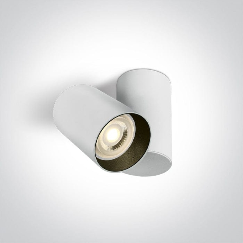 White 10W MR16 GU10 Low Glare Adjustable Ceiling Light. Complete with black and brass reflectors. One Light SKU:65105E/W