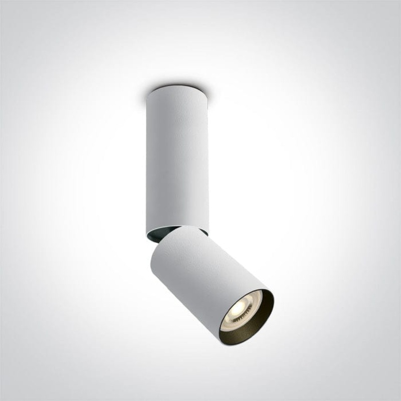White 10W MR16 GU10 Low Glare Adjustable Ceiling Light. Complete with black and brass reflectors. One Light SKU:65105EA/W