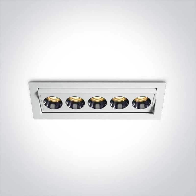 White 12W Adjustable Low Glare recessed spotlight, IP20.Complete with 700mA driver. One Light SKU:51012H/W/W