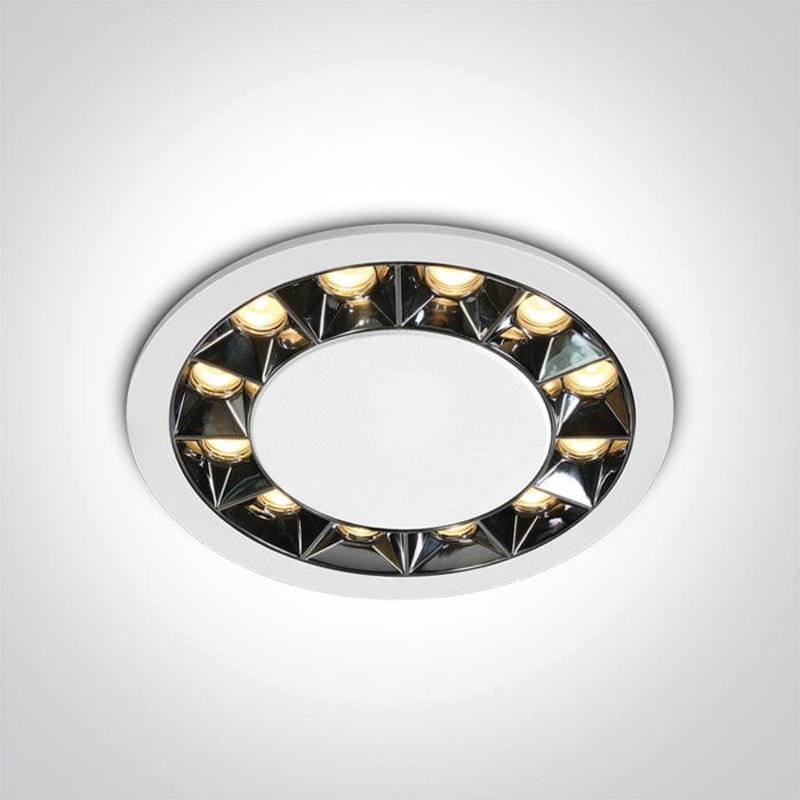 White 20W Recessed spotlight, IP20.Complete with 450mA driver. One Light SKU:10120X/W/W