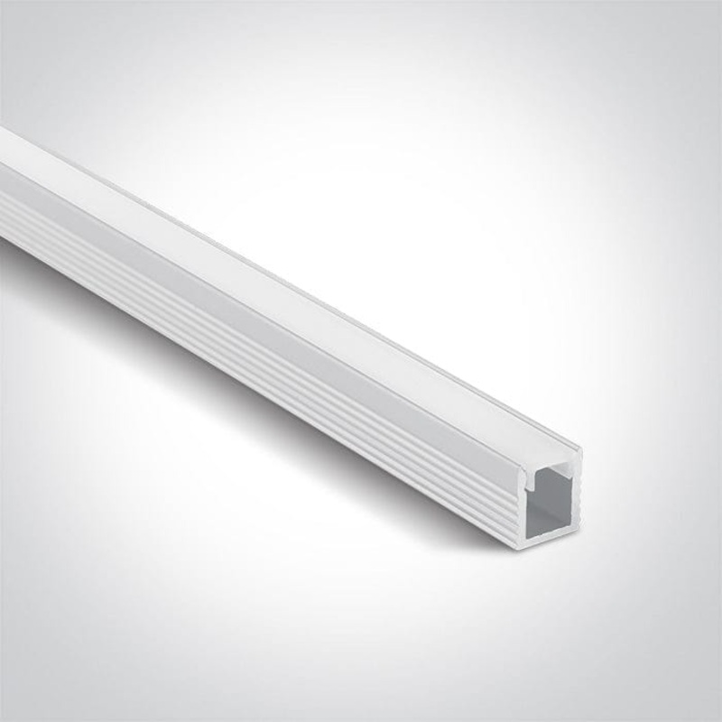 White 2m Slim Surface aluminium profile with PC opal diffuser. Complete with 2 pairs end cups & 6pcs fixing clips. Suitable for 7823, 7833 & 7843 and LED Strips 5mm. One Light SKU:7901/W
