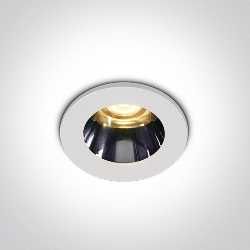 White 3W Low Glare recessed spotlight, IP20.Complete with 700mA driver. One Light SKU:10103H/W/W