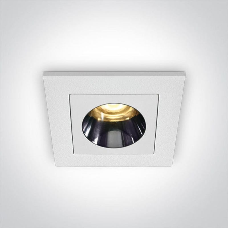 White 3W Low Glare recessed spotlight, IP20.Complete with 700mA driver. One Light SKU:50103H/W/W