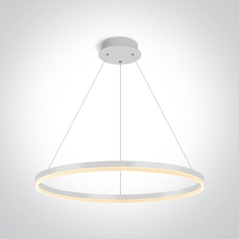 White 60W LED Pendant, IP20 suitable for residential and commercial application.Complete with 1050mA driver. One Light SKU:63144B/W/W