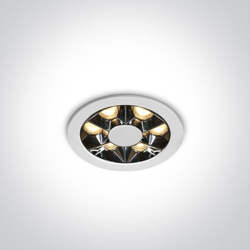 White 6W Recessed spotlight, IP20.Complete with 150mA driver. One Light SKU:10106X/W/W
