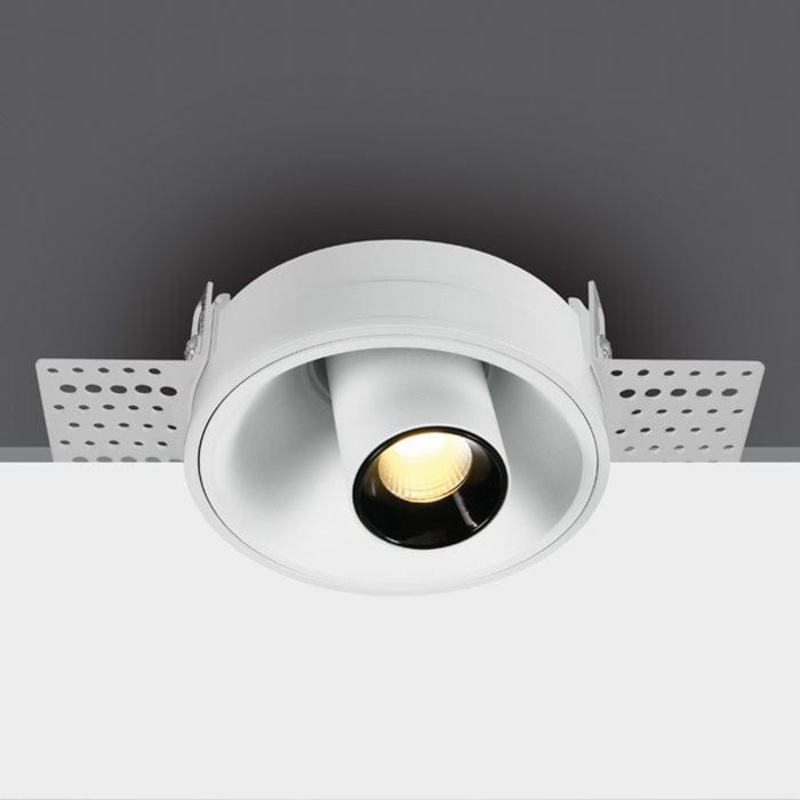 white 7W Trimless adjustable Low Glare recessed spotlight, IP20.Complete with 160mA driver. One Light SKU:11107TTR/W/W
