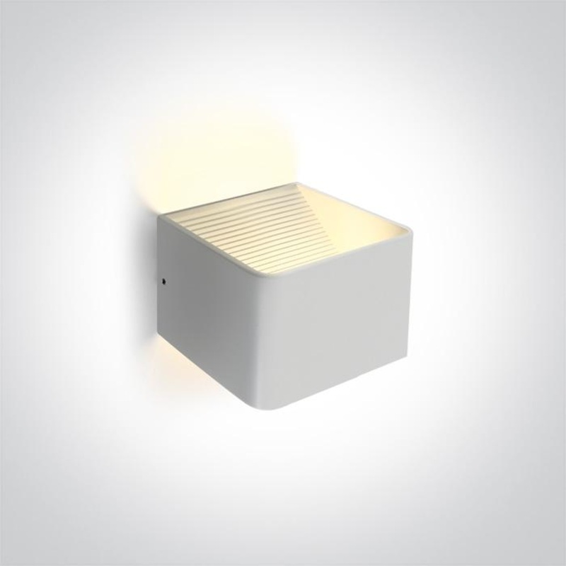 Wall & Ceiling Light White Rectangular Warm White LED built in 400lm 6W Aluminium One Light SKU:67466A/W/W