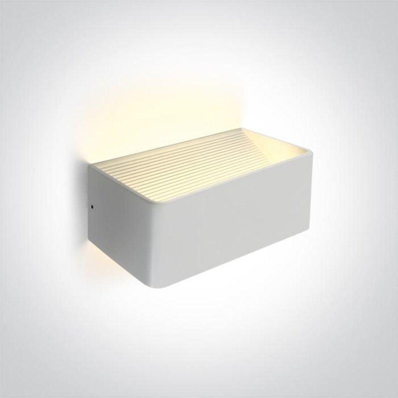 Wall & Ceiling Light White Rectangular Warm White LED built in 400lm 6W Aluminium One Light SKU:67466B/W/W