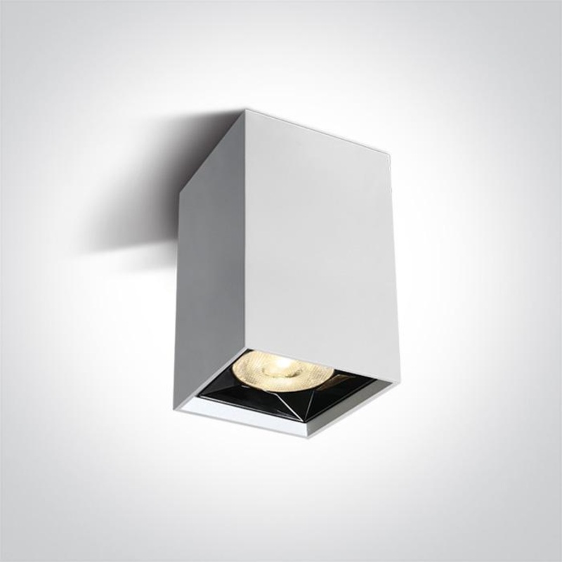 Wall & Ceiling Light White Rectangular Warm White LED built in 480lm 6W Aluminium One Light SKU:12106B/W/W