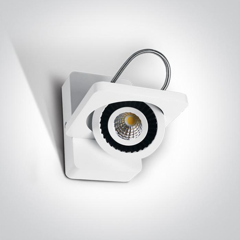 Wall & Ceiling Light White Rectangular Warm White LED built in 594lm 7W Aluminium One Light SKU:65107/W/W
