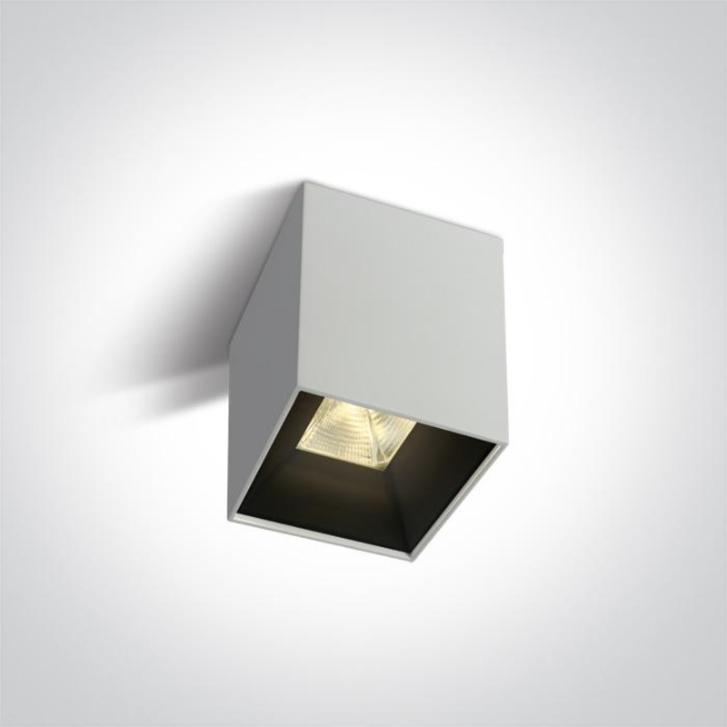 Wall & Ceiling Light White Rectangular Warm White LED built in 800lm 10W Aluminium One Light SKU:12110HA/W/W