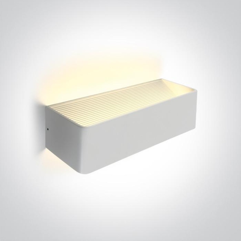 Wall & Ceiling Light White Rectangular Warm White LED built in 800lm 12W Aluminium One Light SKU:67466C/W/W