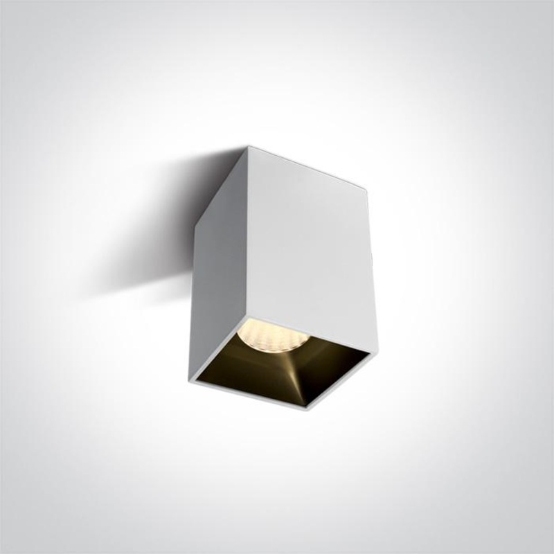Wall & Ceiling Light White Rectangular Warm White LED built in 960lm 12W Die Cast + Plastic One Light SKU:12112ZA/W/W