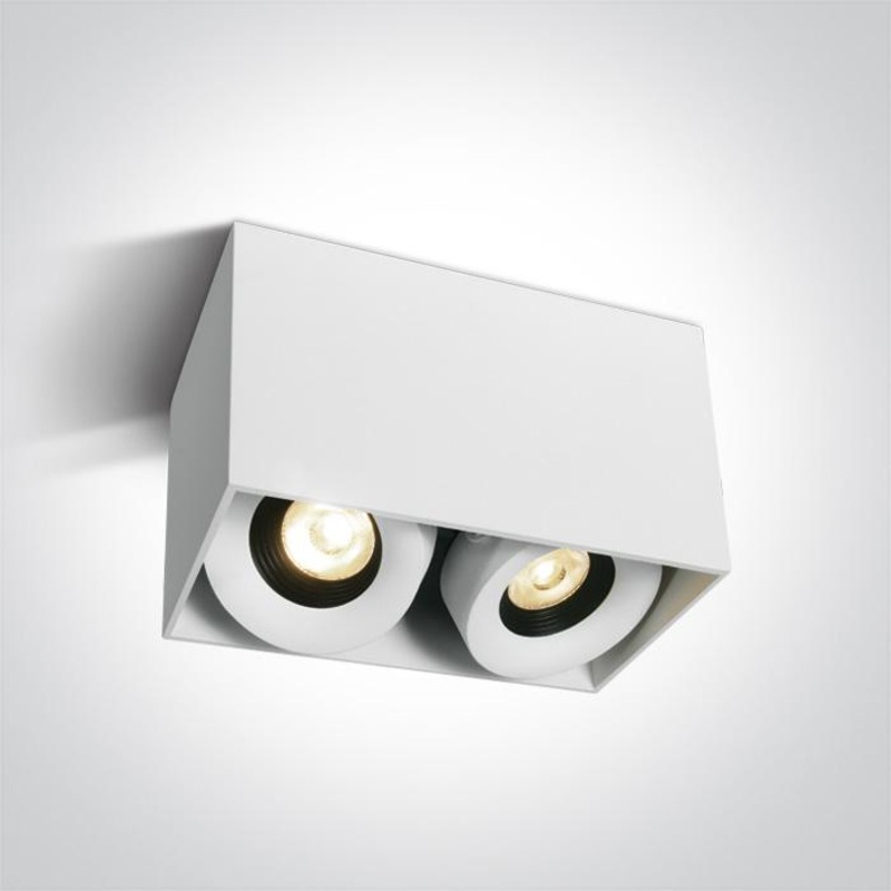 Wall & Ceiling Light White Rectangular Warm White LED Dimmable LED built in 2x640lm 2x8W Aluminium One Light SKU:12208XA/W/W