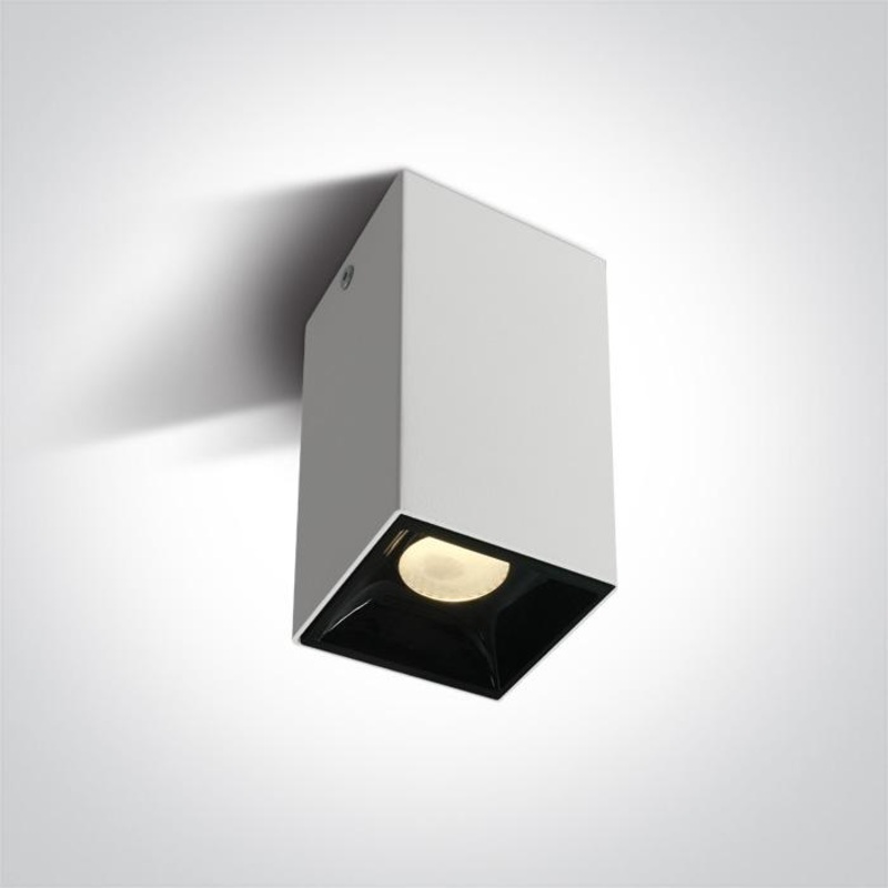 Wall & Ceiling Light White Rectangular Warm White LED Dimmable LED built in 550lm 7W Aluminium One Light SKU:12107B/W/W