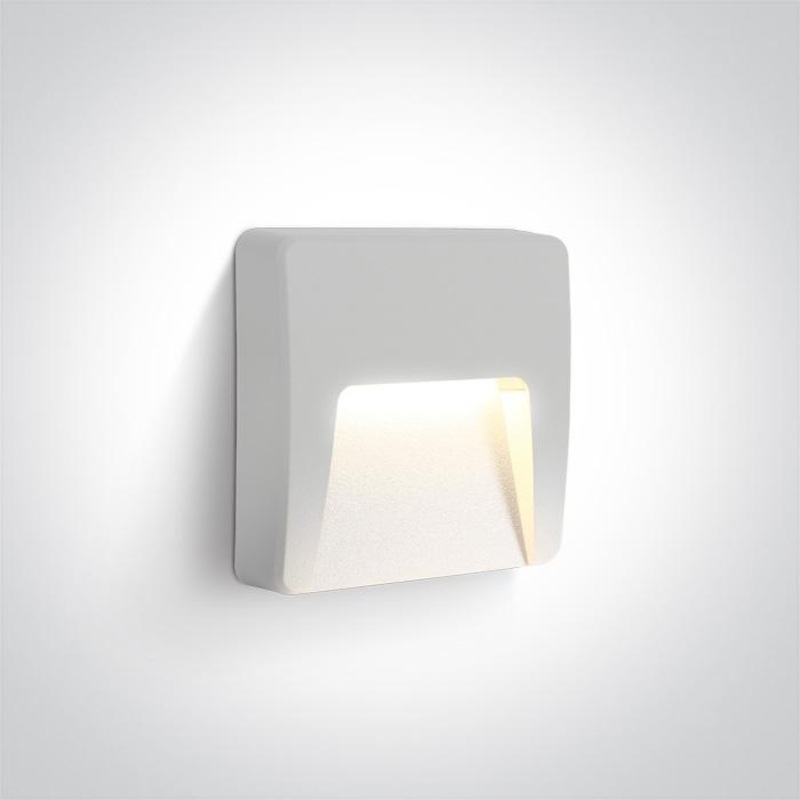 Wall & Ceiling Light White Rectangular Warm White LED Outdoor LED built in 100lm 3W ABS One Light SKU:67418/W/W