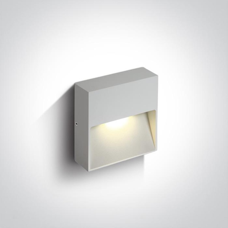 Wall & Ceiling Light White Rectangular Warm White LED Outdoor LED built in 200lm 3W Die Cast One Light SKU:67359A/W/W
