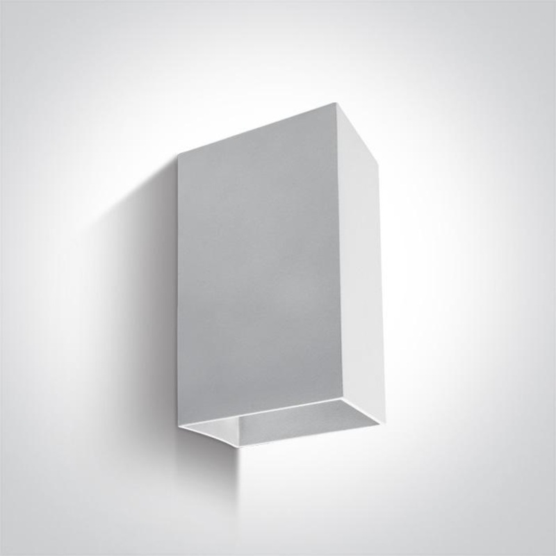 Wall & Ceiling Light White Rectangular Warm White LED Outdoor LED built in 2x200lm 2x3W Die Cast One Light SKU:67398A/W/W