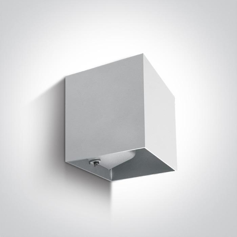 Wall & Ceiling Light White Rectangular Warm White LED Outdoor LED built in 2x200lm 2x3W Die Cast One Light SKU:67398C/W/W