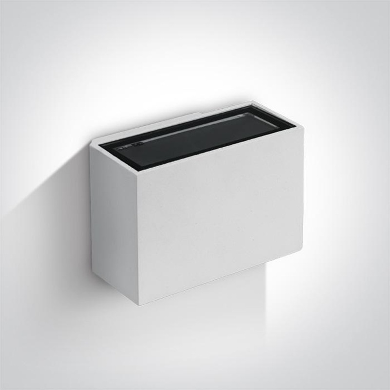 Wall & Ceiling Light White Rectangular Warm White LED Outdoor LED built in 2x210lm 2x3W Die Cast One Light SKU:67374/W/W