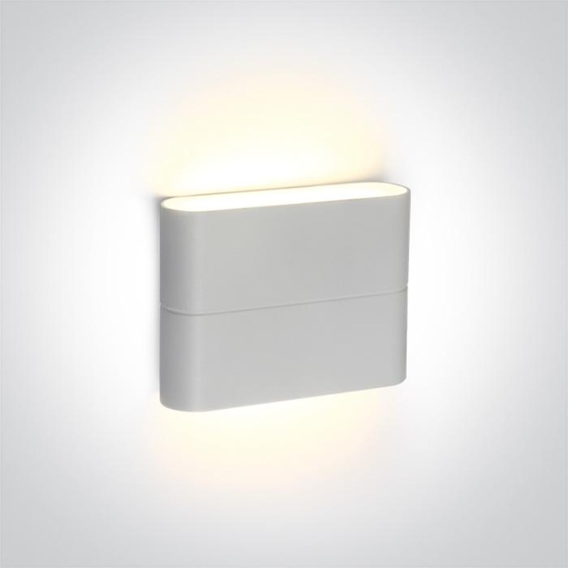 Wall & Ceiling Light White Rectangular Warm White LED Outdoor LED built in 2x210lm 2x3W Die Cast One Light SKU:67376/W/W