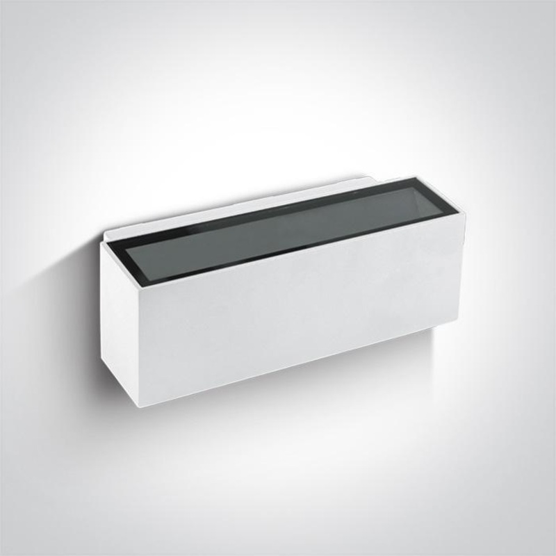 Wall & Ceiling Light White Rectangular Warm White LED Outdoor LED built in 2x210lm 2x6W Die Cast One Light SKU:67374A/W/W
