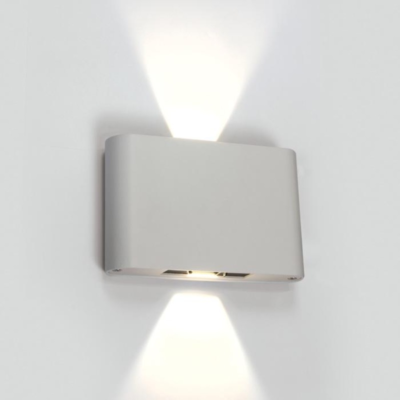 Wall & Ceiling Light White Rectangular Warm White LED Outdoor LED built in 2x400lm 2x6W Die Cast One Light SKU:67412/W/W