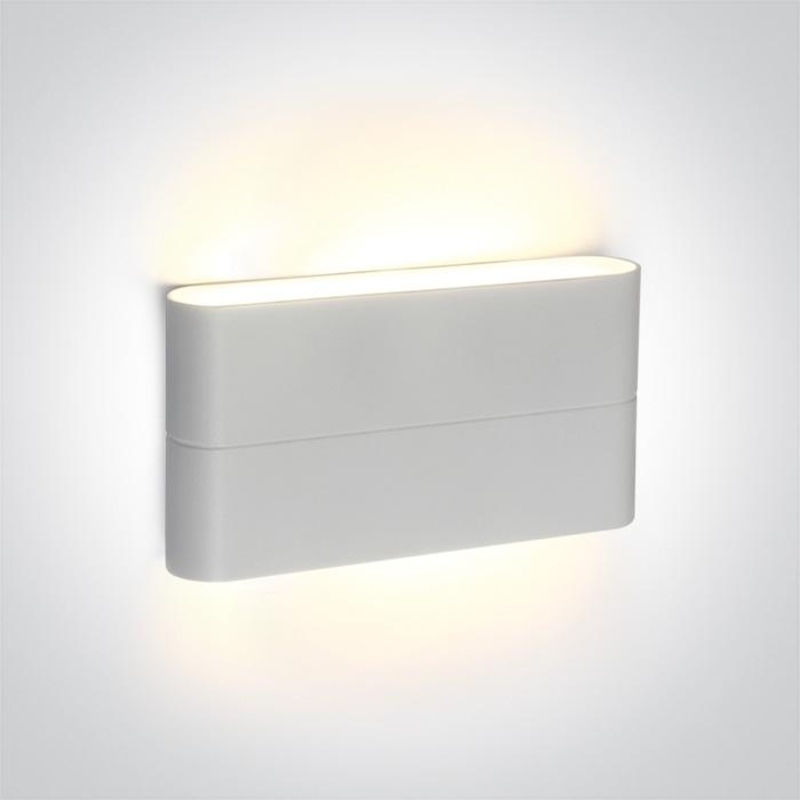 Wall & Ceiling Light White Rectangular Warm White LED Outdoor LED built in 2x420lm 2x6W Die Cast One Light SKU:67376A/W/W